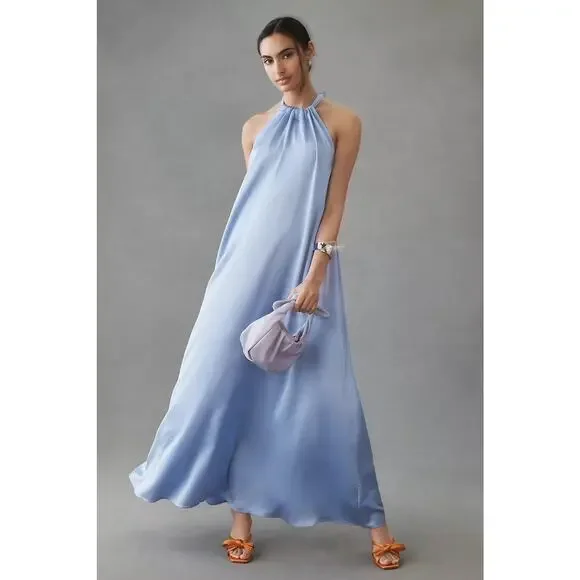 essentiel antwerp blue maxi dress ESSENTIEL ANTWERP